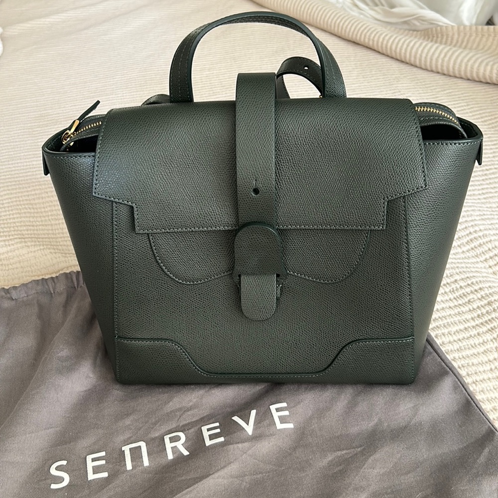 Army green genuine leather Senreve purse